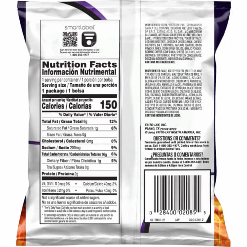 Sabritas Turbos® Flamas® Flavored Corn Snacks Perspective: back