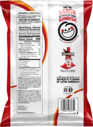 Doritos® Tapatio Hot Sauce Tortilla Chips Perspective: back