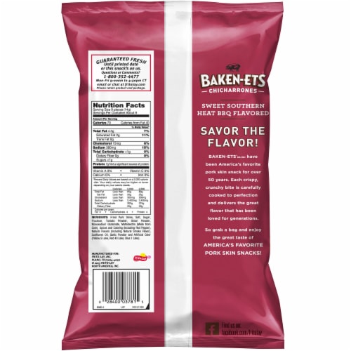 Baken-Ets® Chicharrones Sweet Southern Heat BBQ Fried Pork Sniks Perspective: back