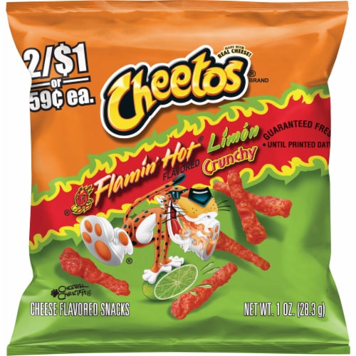 Cheetos Crunchy Flamin Hot Limon Cheese Flavored Snacks 8.5 oz