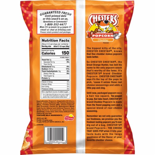 Chester's® Cheddar Popcorn Perspective: back