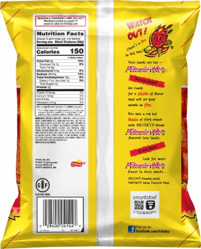 Chester's® Flamin' Hot Flavored Corn & Potato Snacks Perspective: back