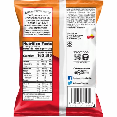 Cheetos® Crunchy Cheese Flavored Snacks Perspective: back