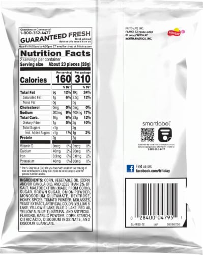 Fritos® Flavor Twists® Honey BBQ Corn Snacks Perspective: back