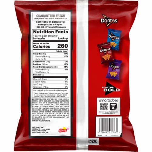 Doritos® Nacho Cheese Flavored Tortilla Chips Perspective: back