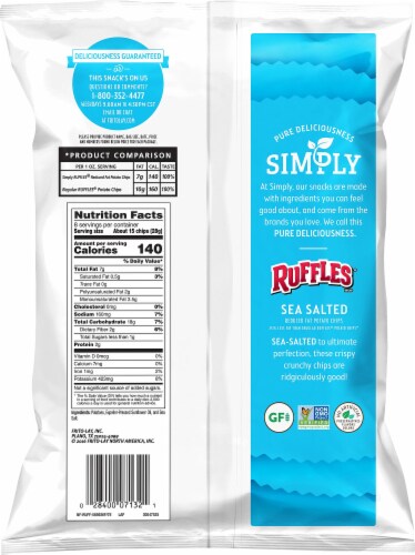 Ruffles® Simply Sea Salted Potato Chips Perspective: back