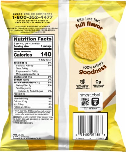 Lay's® Baked Original Potato Chips Perspective: back