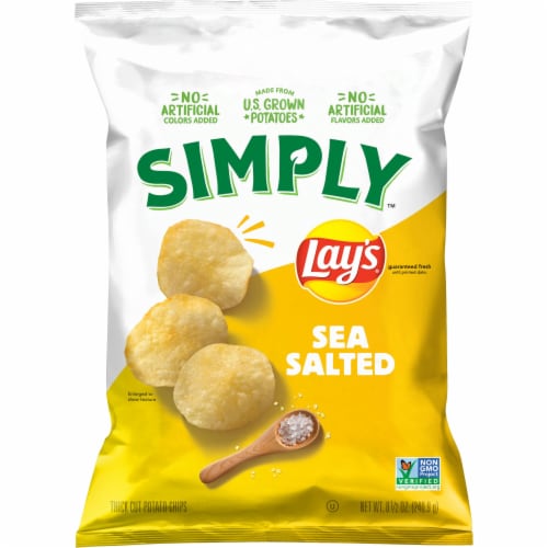 Lay's® Simply Sea Salted Thick Cut Potato Chips Perspective: back