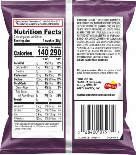 Grandma's® Oatmeal Raisin Cookies Perspective: back