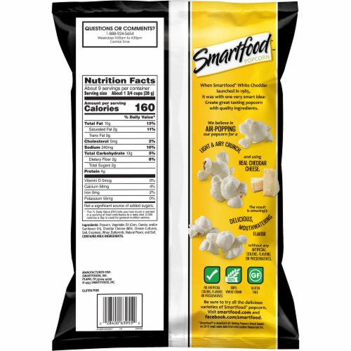 Smartfood White Cheddar Cheese Popcorn Perspective: back