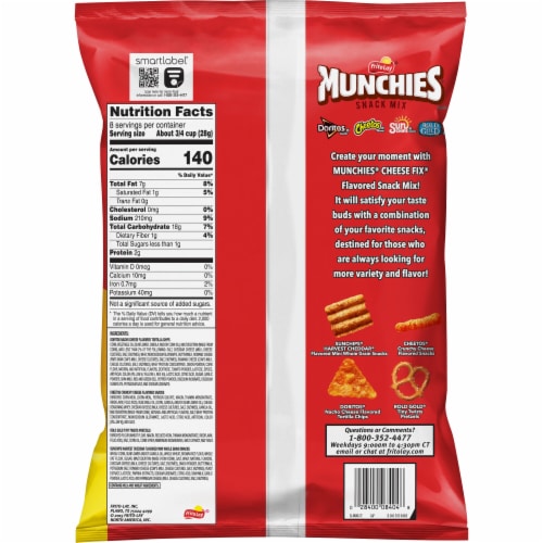 Munchies® Cheese Fix Flavored Snacks & Chips Mix Perspective: back