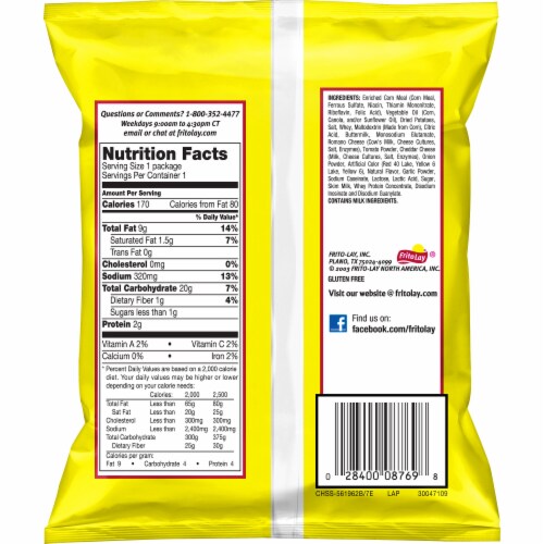 Chester's Flamin' Hot Fries Corn & Potato Snacks Perspective: back