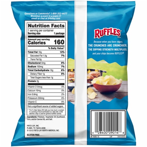 Ruffles Original Potato Chips 1 Oz Baker S