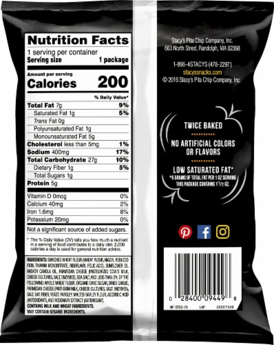 Stacy's Parmesan Garlic & Herb Baked Pita Chips Perspective: back