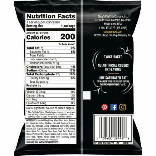 Stacy’s Baked Pita Chips Variety Pack Perspective: back