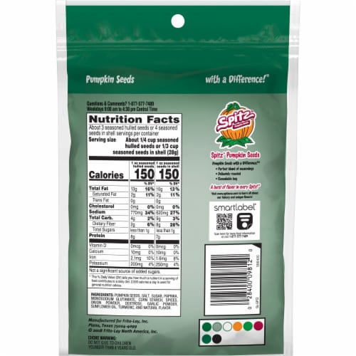 Spitz Seasoned Pumpkin Seeds Perspective: back