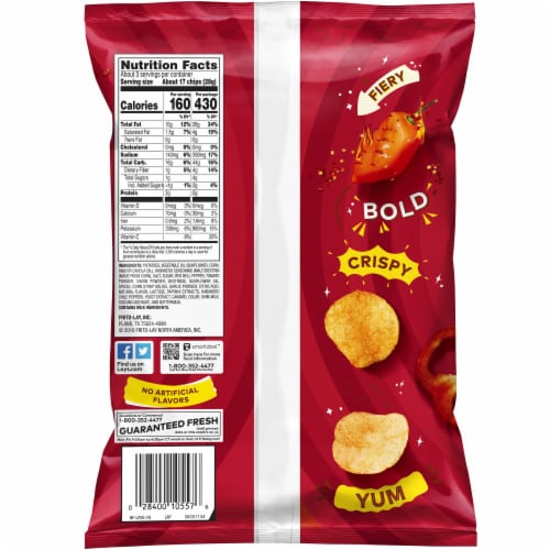 Lay's® Fiery Habanero Flavored Potato Chips Perspective: back