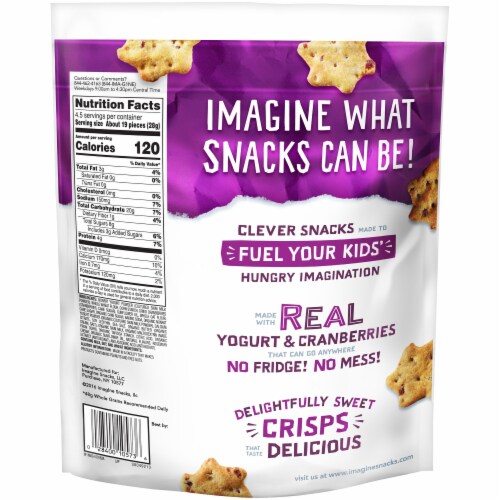 Imag!ne Mixed Berry Yogurt Crisps Snacks Bag Perspective: back