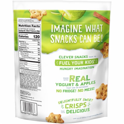 Imag!ne Apple Cinnamon Yogurt Crisps Snacks Bag Perspective: back