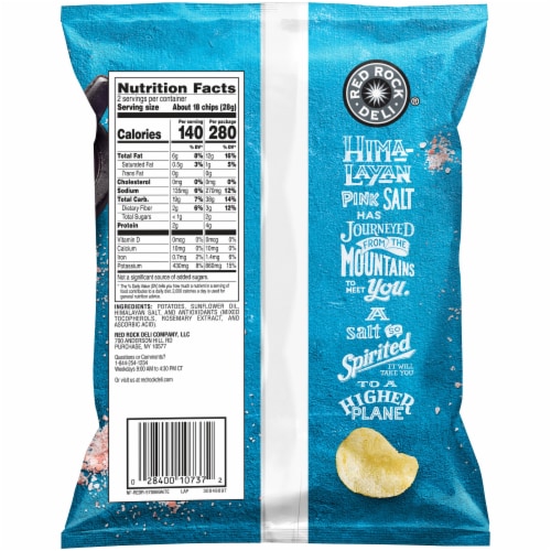 Red Rock Deli Himalayan Pink Salt Deli Style Potato Chips Perspective: back