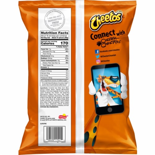 Cheetos Crunchy Cheese Flavored Snacks Flamin' Hot Party Size Snack Perspective: back