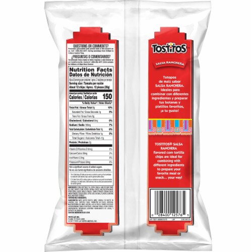 Tostitos® Salsa Ranchera Tortilla Chips Perspective: back