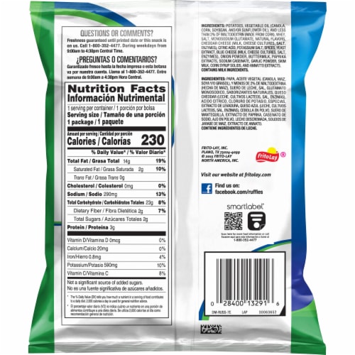 RUFFLES® Queso Cheese Flavored Potato Chips Perspective: back