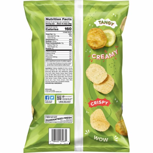 Lay's® Limited Edition Fried Pickles with Ranch Flavored Potato Chips Perspective: back