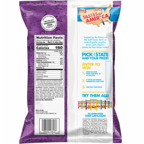 Lay's® Tastes of America® Cajun Spice Flavored Potato Chips Perspective: back