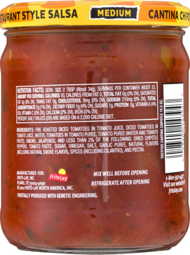 Tostitos Cantina Medium Chipotle Restaurant Style Salsa Perspective: back