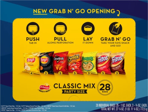 Frito-Lay® Classic Mix Snacks & Chips Variety Pack Perspective: back