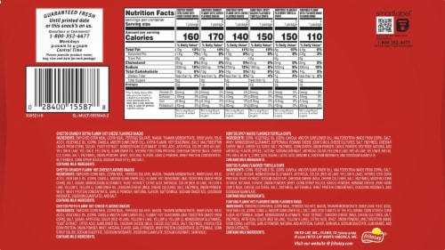 Frito-Lay® Fiery Mix Snacks & Chips Variety Pack Perspective: back