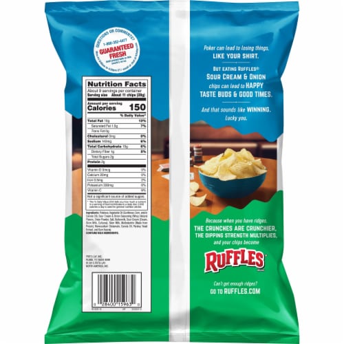 Ruffles® Sour Cream & Onion Flavor Potato Chips Perspective: back