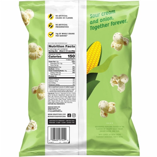 Smartfood Sour Cream & Onion Popcorn Perspective: back
