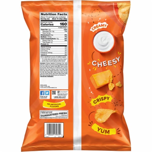 Lay's® Cheddar & Sour Cream Flavored Potato Chips Perspective: back