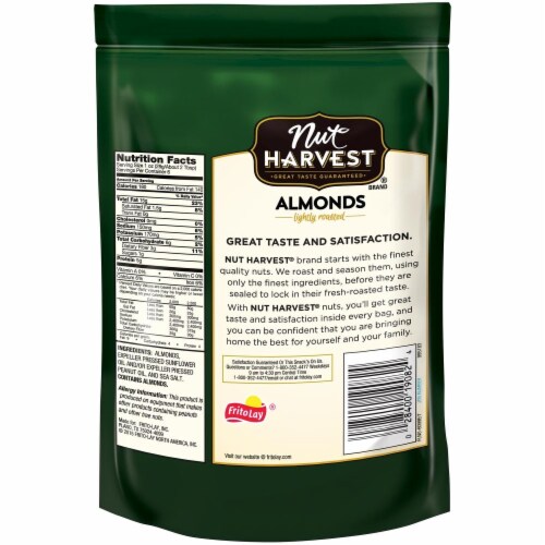 Nut Harvest Lightly Roasted Almonds Perspective: back