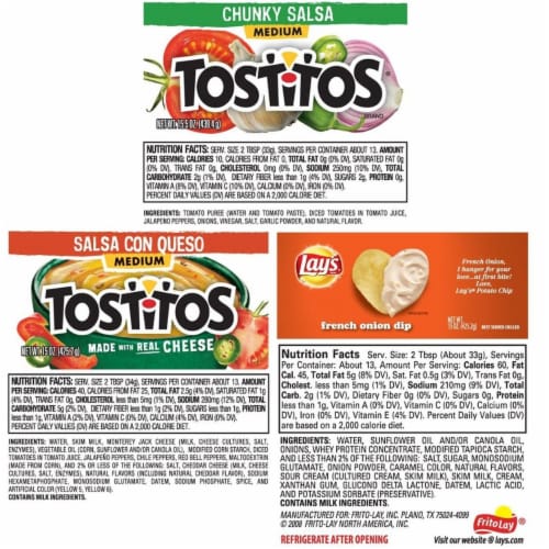 Tostitos Salsa and Lay's Dip Variety Pack (3 Pack) Perspective: back
