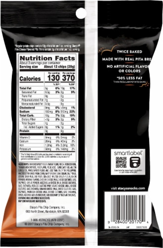 Stacey's Organic Baked Five Cheese Pita Thin Chips Perspective: back