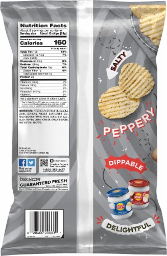 Lay's® Sea Salt & Pepper Wavy Potato Chips Perspective: back