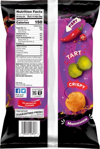 Lay's® Potato Chips Flamin' Hot Dill Pickle Flavored Potato Chips Perspective: back