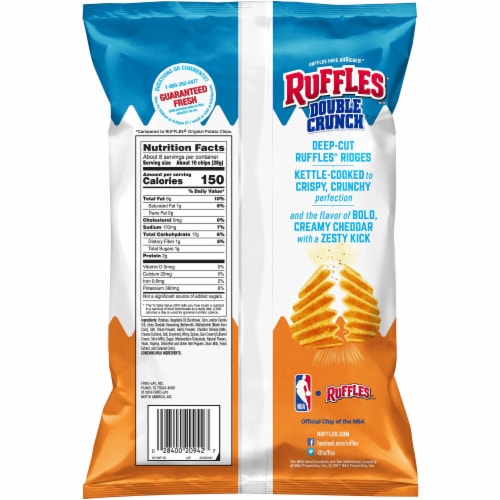 Ruffles® Double Crunch™ Zesty Cheddar Potato Chips Perspective: back