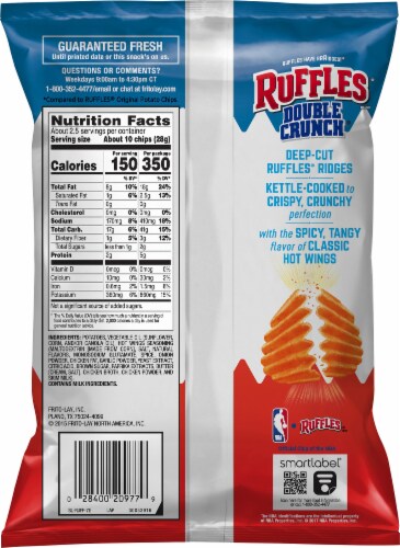 Ruffles® Double Crunch® Hot Wings Flavored Potato Chips Perspective: back