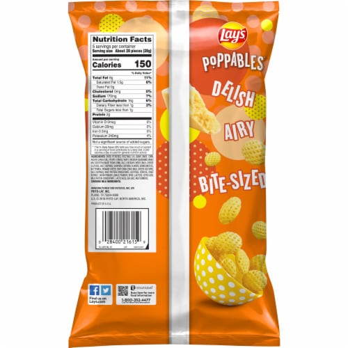 Lay's® Poppables® White Cheddar Potato Snacks Perspective: back