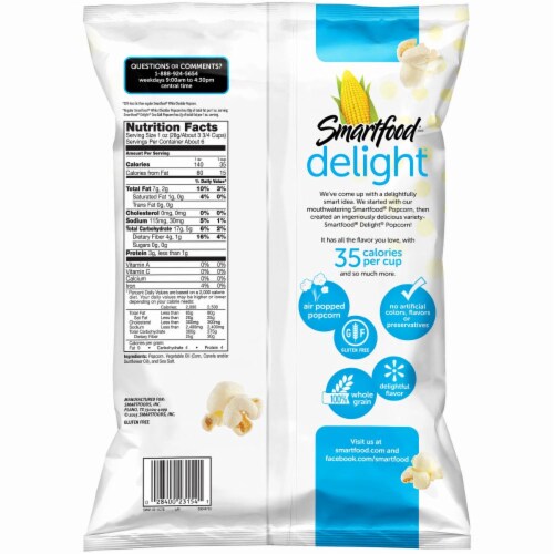 Smartfood Delights Sea Salt Popcorn Perspective: back