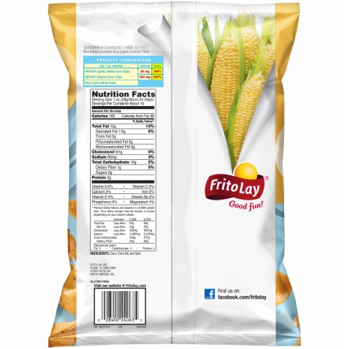 Fritos Lightly Salted Corn Chips Perspective: back