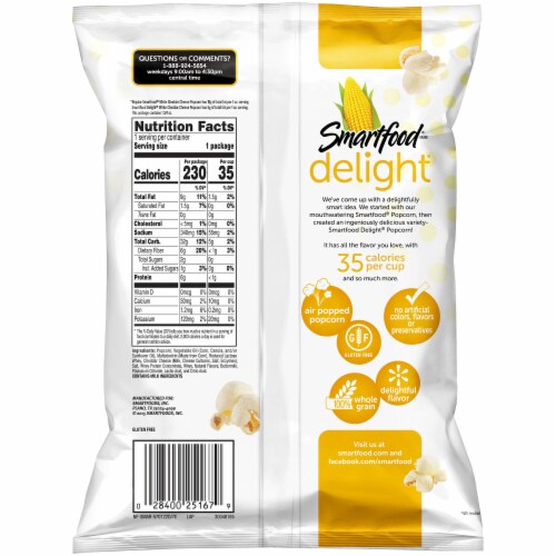 Smartfood Delight White Cheddar Air Popped Popcorn Perspective: back