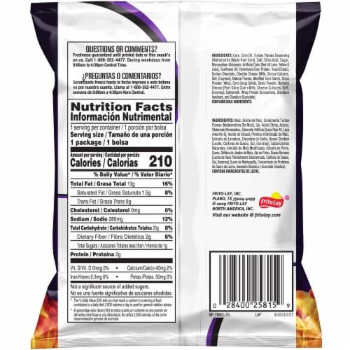 Sabritas® Turbos® Flamas Flavored Corn Snacks Perspective: back