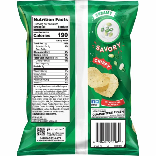 Lay's® Sour Cream & Onion Potato Chips Perspective: back