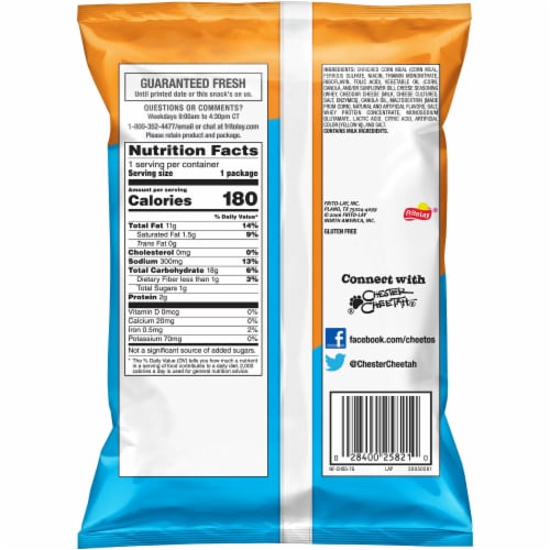 Cheetos® Puffs Cheese Flavored Snacks Perspective: back