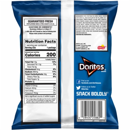 Doritos Cool Ranch Tortilla Chips Perspective: back